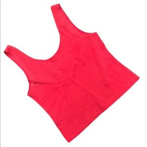 YES CLOTHING Red Scoop Neck Wide Strap Tank Top